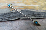 Turquoise Bronze Arrow Surgical Steel 316L Barbell Industrial 14G (1.6mm) Piercing