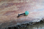 Gold IP Black Obsidian Natural Stone Cartilage Labret Monroe Tragus Flatback Surgical Steel Barbell Piercing 16G (1.2mm) 6mm 8mm 10mm