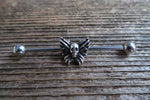Death Moth Industrial Surgical Steel Barbell Piercing 14G (1.6mm) Small Balls 32mm 35mm 38mm