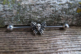 Death Moth Industrial Surgical Steel Barbell Piercing 14G (1.6mm) Small Balls 32mm 35mm 38mm