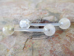 Bioflex Rutile Quartz Natural Stone Barbell Nipple Ring Tongue Ring 14g (1.6mm) Piercing