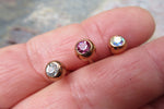 Aurora Borealis Gem Rose Gold Ion Plated 100% Surgical Steel 316L Barbell Tongue Ring 14G (1.6mm) Piercing