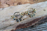 Gold IP Bohemian Crystal Gems 14G 16G Nipple Shields Pair (Set of Two)