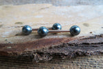 14G Gray Gold Ion Plated Surgical Steel Pearl Nipple Piercing Set Pair