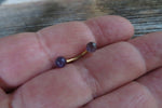 Gold IP Turquoise Howlite Natural Stone 16G (1.2mm) Internally Threaded Surgical Steel Barbell Curve Eyebrow Ring 8mm Piercing