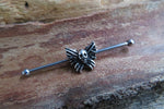 Death Moth Industrial Surgical Steel Barbell Piercing 14G (1.6mm) Small Balls 32mm 35mm 38mm