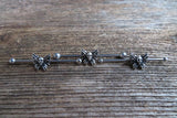 Death Moth Industrial Surgical Steel Barbell Piercing 14G (1.6mm) Small Balls 32mm 35mm 38mm