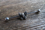 Death Moth Industrial Surgical Steel Barbell Piercing 14G (1.6mm) Small Balls 32mm 35mm 38mm