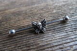 Death Moth Industrial Surgical Steel Barbell Piercing 14G (1.6mm) Small Balls 32mm 35mm 38mm