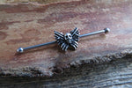 Death Moth Industrial Surgical Steel Barbell Piercing 14G (1.6mm) Small Balls 32mm 35mm 38mm