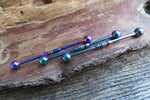 Rainbow Ion Plated Gay Pride Surgical Steel 316L Barbell Industrial Small Balls 14G (1.6mm) Piercing