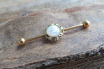Custom Lengths Opal Gold Ion Plated Surgical Steel 316L Barbell Industrial Small Balls 14G (1.6mm) Piercing