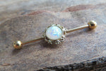 Custom Lengths Opal Gold Ion Plated Surgical Steel 316L Barbell Industrial Small Balls 14G (1.6mm) Piercing