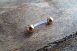 Gold IP Bioflex Basic Belly Ring 14g (1.6mm) Piercing