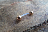 Gold IP Bioflex Basic Belly Ring 14g (1.6mm) Piercing