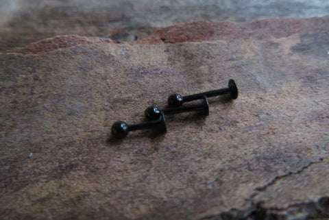 16G 14G Black IP Basic Barbell Labret Surgical Steel Ball Cartilage Monroe Medusa Cheek Lip Snake Bites Tragus Flatback Piercing