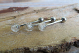 Custom Lengths Rutile Rutilated Quartz Natural Stone Barbell Tongue Ring 14g (1.6mm) Piercing