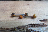 16G Tiger Eye 4mm Natural Stone Internally Threaded Surgical Steel Barbell Nipple Ring Cartilage Tragus Helix 16G (1.2mm) Piercing