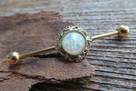 Custom Lengths Opal Gold Ion Plated Surgical Steel 316L Barbell Industrial Small Balls 14G (1.6mm) Piercing