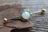 Custom Lengths Opal Gold Ion Plated Surgical Steel 316L Barbell Industrial Small Balls 14G (1.6mm) Piercing