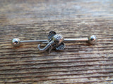 Elephant Ganesh Surgical Steel 316L Barbell Industrial 14G (1.6mm) Piercing 38mm Tiny Balls