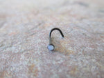 Opalite Gem Black PVD Surgical Steel Nose Piercing Bone or Screw 20G (0.81mm) Gold Rose Gold