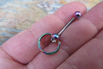 Gold IP Custom Lengths Crystal Knocker Belly Ring VCH Ring 14g (1.6mm) Piercing
