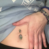 Bohemian Green Jasper Belly Ring 14g (1.6mm) Piercing