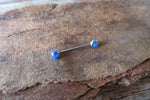16G 14G Blue Fire Opal Pronged Internally Threaded Steel Barbell Bridge Nipple Ring Cartilage Helix 16G (1.2mm) 14G (1.6mm) Piercing