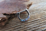 Blue Opal 100% Surgical Steel Septum Daith 16G Piercing