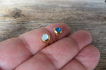 Blue Gold IP Opalite 100% Surgical Steel 316L Barbell Tongue Ring 14G (1.6mm) Piercing