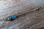 Turquoise Bronze Arrow Surgical Steel 316L Barbell Industrial 14G (1.6mm) Piercing