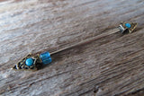 Turquoise Bronze Arrow Surgical Steel 316L Barbell Industrial 14G (1.6mm) Piercing