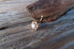 Gold Plated Minimalist Floating Opal Crystal Flower Gems Belly Ring 14g VCH Internally Threaded Piercing