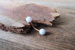 Rainbow Ion Plated White Opal Belly Ring Christina VCH Surgical Steel 14G (1.6mm) Piercing