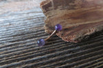 Rose Gold IP Tiger Eye Natural Stone 16G (1.2mm) Internally Threaded Surgical Steel Barbell Curve Eyebrow Ring 8mm Piercing