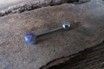 12G THICK Amethyst Natural Stone Barbell Tongue Ring 12G (2.0mm) Piercing