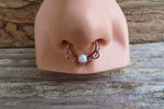 Rose Gold Ion Plated Lacey White Fire Opal Septum or Daith 16G Piercing