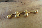 Vertical Lip Matte Gold IP Surgical Steel Curve Eyebrow Rook Barbell Ring 16g (1.2mm) Lip Piercing