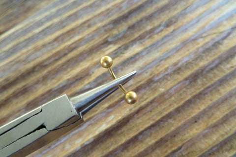 Vertical Lip Matte Gold IP Surgical Steel Curve Eyebrow Rook Barbell Ring 16g (1.2mm) Lip Piercing