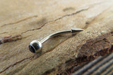 Clear Crystal Spike Vertical Lip 16G 100% Surgical Steel Curve Eyebrow Rook Barbell Ring Lip Piercing