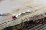 Clear Crystal Spike Vertical Lip 16G 100% Surgical Steel Curve Eyebrow Rook Barbell Ring Lip Piercing