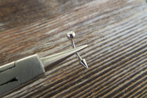Clear Crystal Spike Vertical Lip 16G 100% Surgical Steel Curve Eyebrow Rook Barbell Ring Lip Piercing