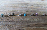Spike Vertical Lip Natural Amethyst Stone 16G 100% Surgical Steel Curve Eyebrow Rook Barbell Ring Lip Piercing