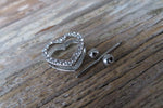 Chunky Heart Gems 14G or 16G Nipple Shields Pair