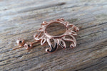 Rose Gold Ion Plated Sun Burst 14G Nipple Shields Pair