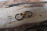 Black IP Tiger Eye Natural Stone 16G Horseshoe Septum Lip Ring Internally Threaded Surgical Steel Barbell Piercing 8mm 10mm