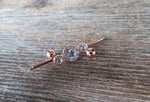 Custom Lengths Crystal Rose Gold Ion Plated Triple Sun Surgical Steel 316L Barbell Industrial Small Balls 14G (1.6mm) Piercing