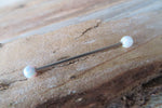 White Opal 100% Surgical Steel Industrial Scaffold Barbell 14G (1.6mm) Piercing