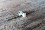 White Opal 100% Surgical Steel Industrial Scaffold Barbell 14G (1.6mm) Piercing